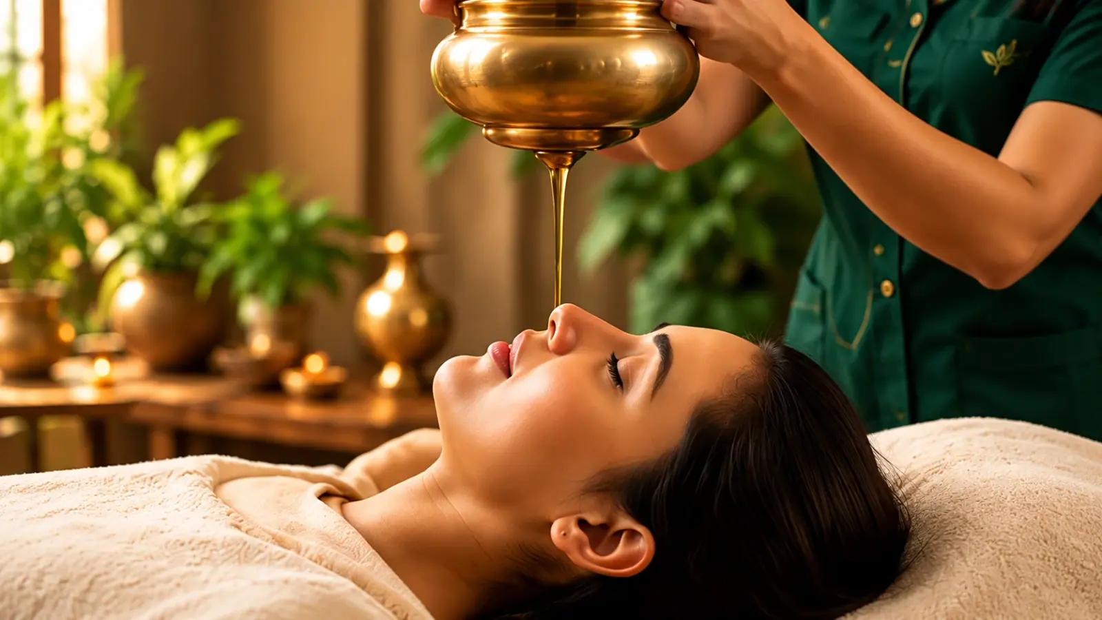 Traditional Panchakarma Shirodhara therapy