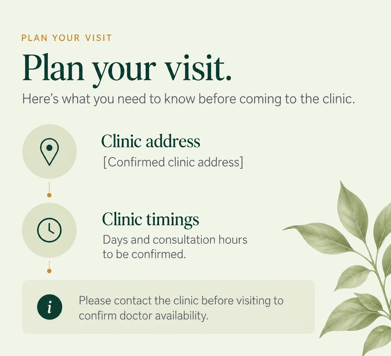 Plan your visit - Here's what you need to know before coming to the clinic